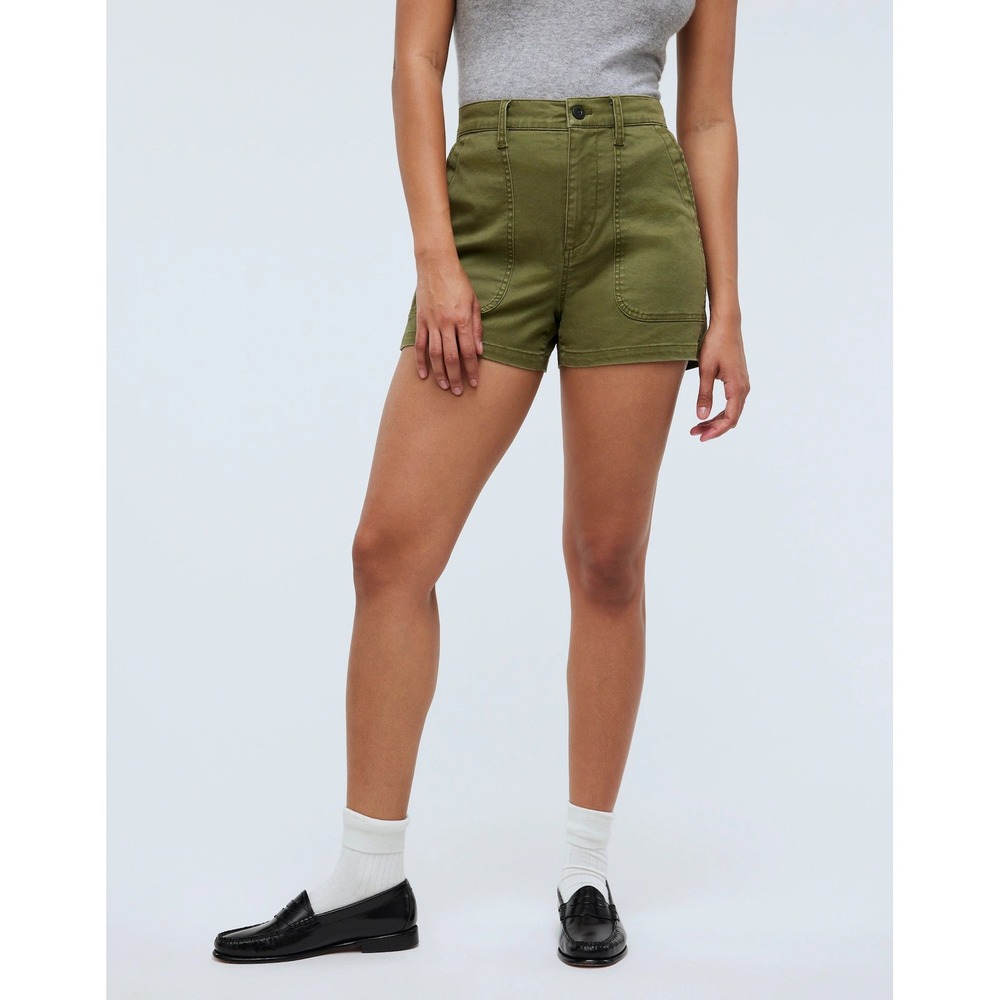 Madewell The Perfect Vintage Fatigue Short Women 32 Green High Rise Utility